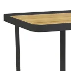 Aluminium Trolley in Different Finishes with Wheels and Teak Top - Tent Viadurini