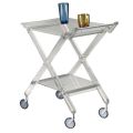 Folding Trolley in Transparent Acrylic Crystal 2 Trays - Aristocles