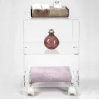 Object Basket with Plexiglass Wheels Made in Italy - Rudolf Viadurini