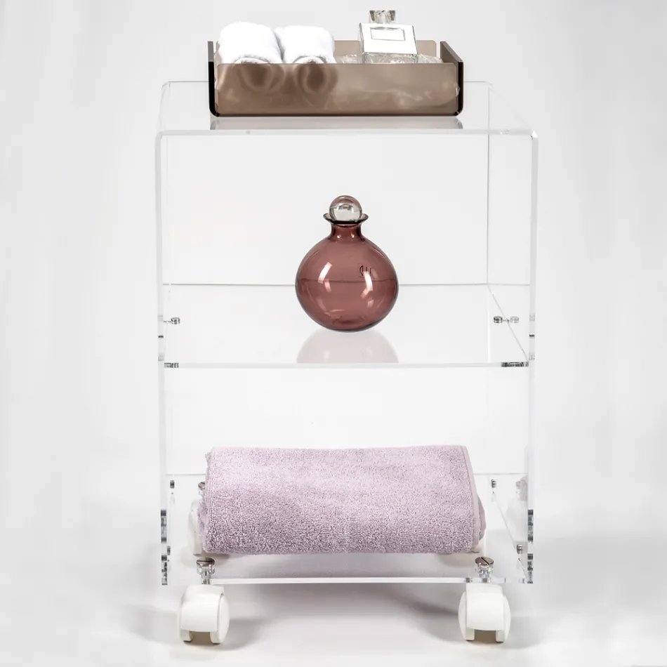 Object Basket with Plexiglass Wheels Made in Italy - Rudolf Viadurini