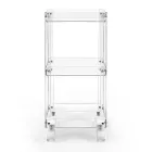 Food Trolley in Transparent Plexiglass Made in Italy - Galatius Viadurini
