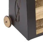 Indoor Firewood Basket Black Painted Iron Made in Italy - Chloe Viadurini