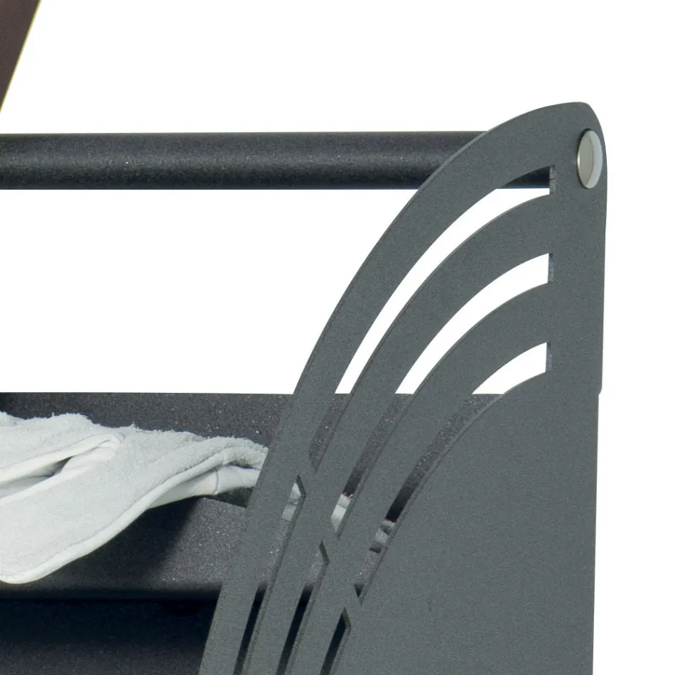 Metal wood trolley with shelf and 4 wheels Made in Italy - Geco Viadurini