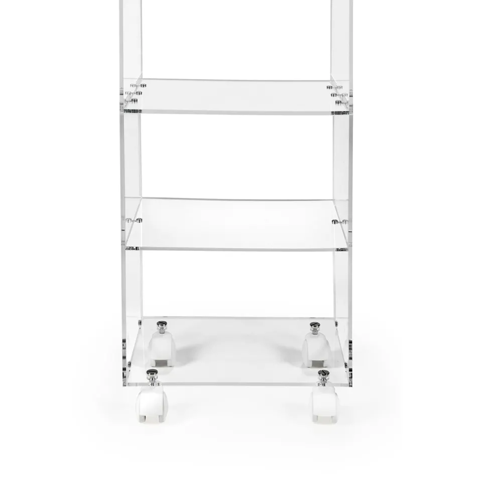Plexiglass Kitchen Storage Trolley Made in Italy - Ercolano Viadurini