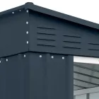 Anthracite Sheet Metal Lean-To Garden Shed with Hinged Door - Cucciolo Viadurini