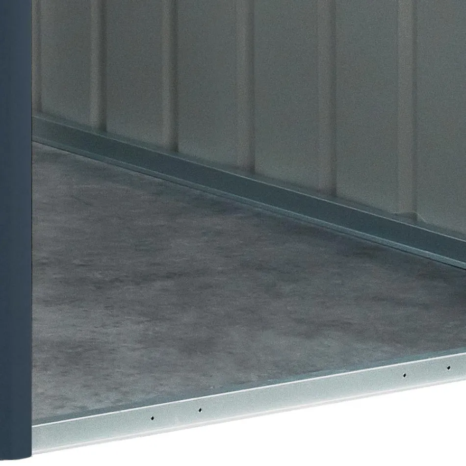 Anthracite Sheet Metal Lean-To Garden Shed with Hinged Door - Cucciolo Viadurini