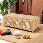 Garden Chest Made of Natural Teak - Hide Viadurini