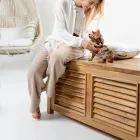 Garden Chest Made of Natural Teak - Hide Viadurini