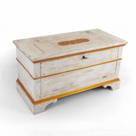 Chest Handmade in Solid Wood with Gold Profiles Made in Italy - Caio Viadurini