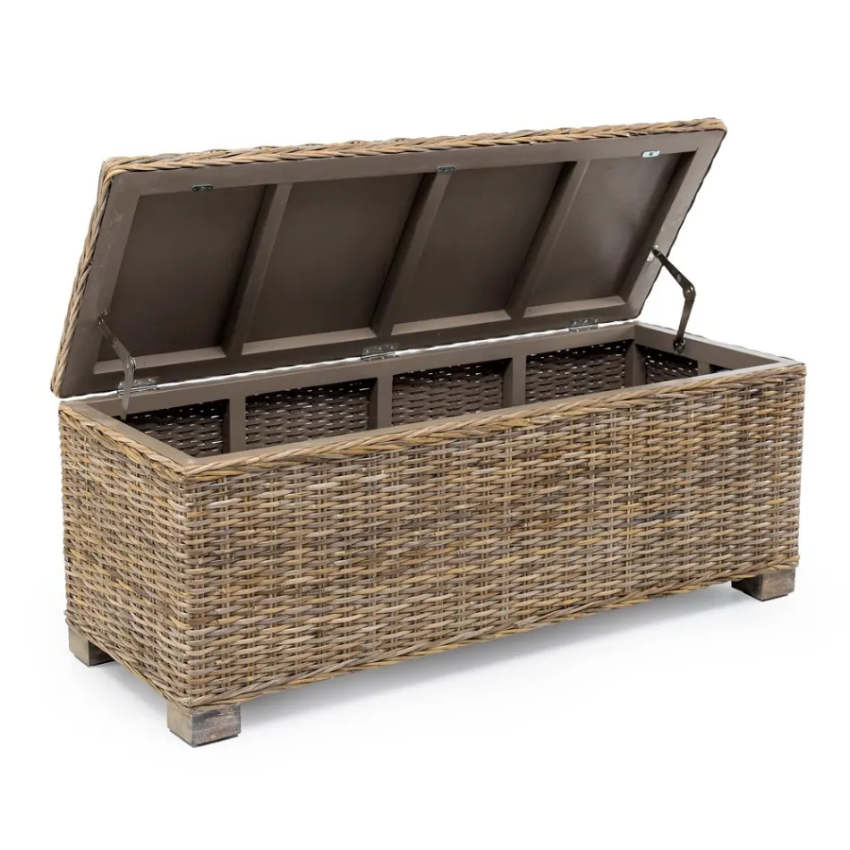 Outdoor chest in natural fibre of Kubù - Nogitsune Viadurini