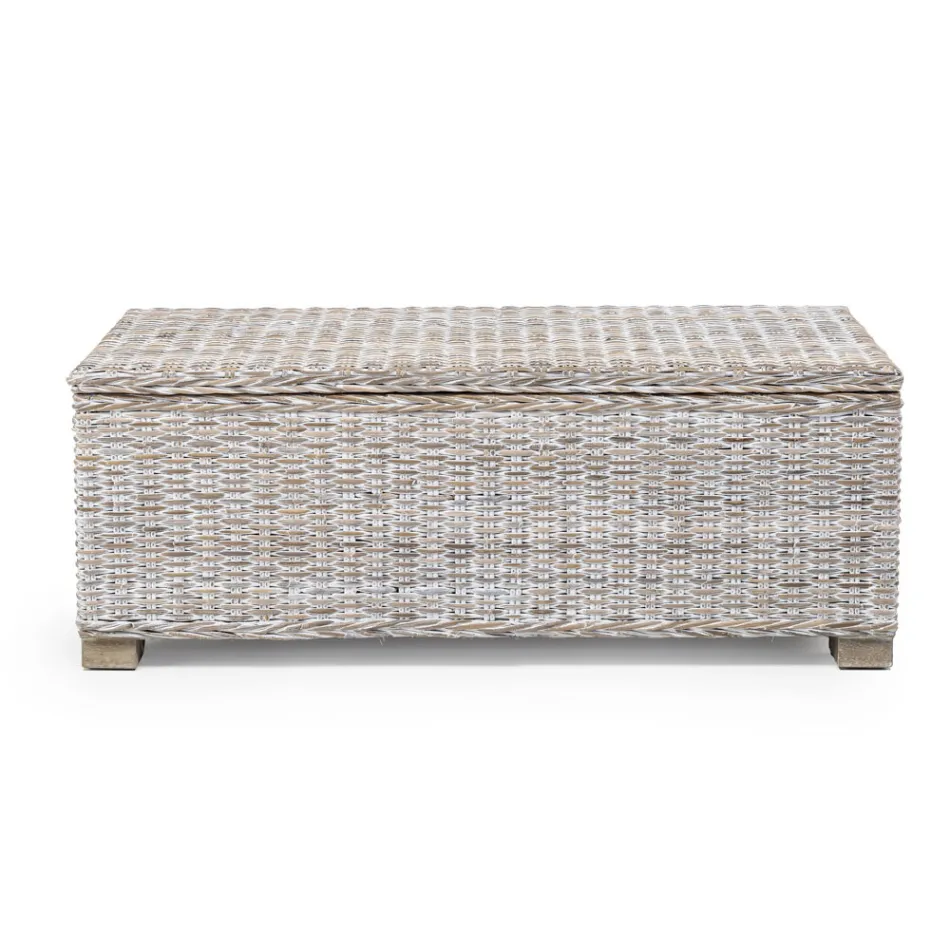 Outdoor chest in natural fibre of Kubù - Nogitsune Viadurini