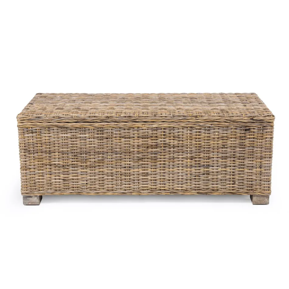 Outdoor chest in natural fibre of Kubù - Nogitsune Viadurini