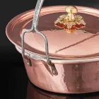 Hand Tinned Copper Casserole, Lid and Arched Handle 28 cm - Mariagiu Viadurini