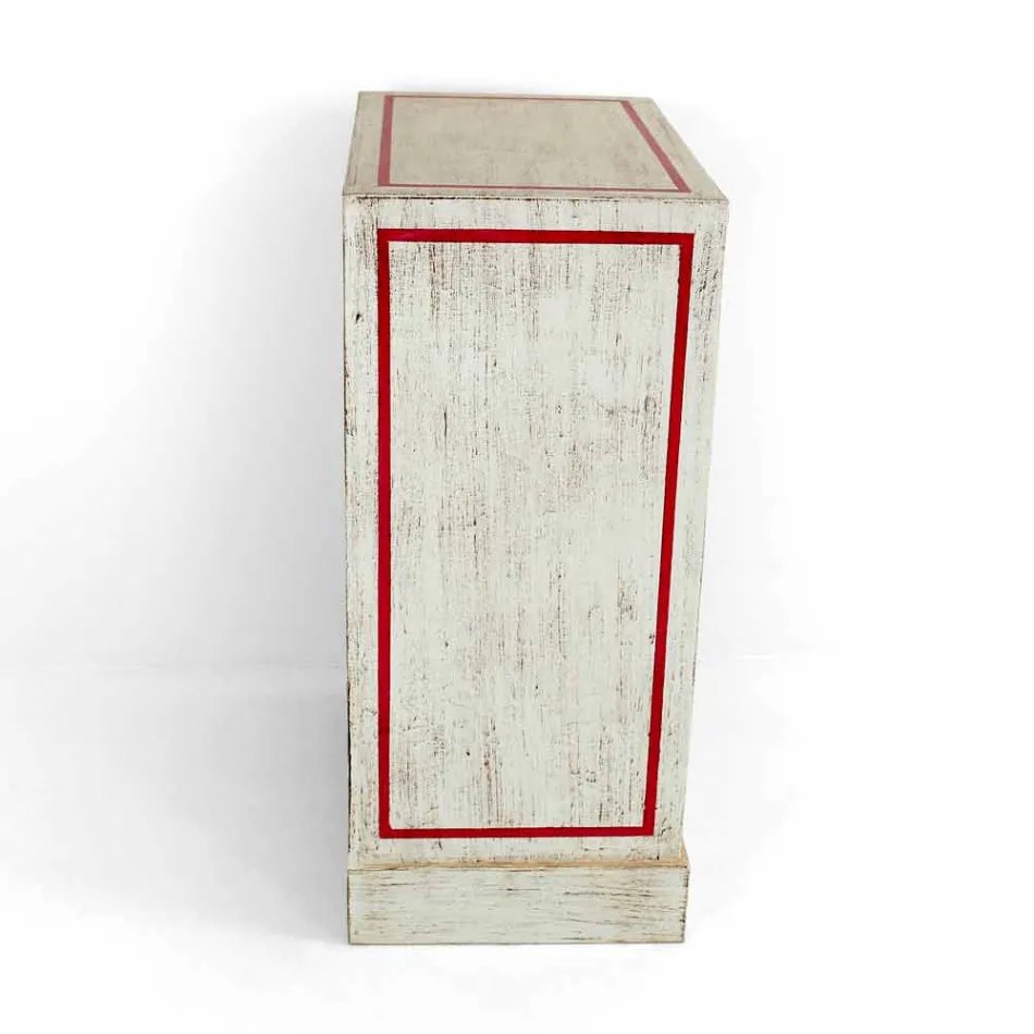 Handcrafted Wooden Chest of Drawers with Colored Drawers Made in Italy - Brighella Viadurini