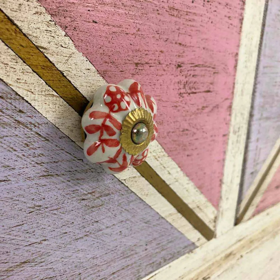 Handcrafted Wooden Chest of Drawers with Colored Drawers Made in Italy - Brighella Viadurini