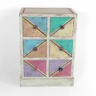 Handcrafted Wooden Chest of Drawers with Colored Drawers Made in Italy - Brighella Viadurini