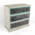 Artisan Chest of Drawers in Fir Wood with 3 Drawers Made in Italy - Monkey