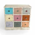 Artisan Chest of Drawers in Solid Wood with 9 Drawers Made in Italy - Pierrot Viadurini