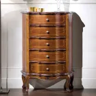 Bedroom Chest of Drawers with 5 Classic Wooden Drawers Made in Italy - Leonor Viadurini