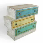 Chest of Drawers with Colored Drawers and Ceramic Knobs Made in Italy - Hendriks Viadurini
