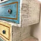 Chest of Drawers with Colored Drawers and Ceramic Knobs Made in Italy - Hendriks Viadurini