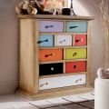 Chest of drawers with all colored drawers and different handles Made in Italy - Aditya