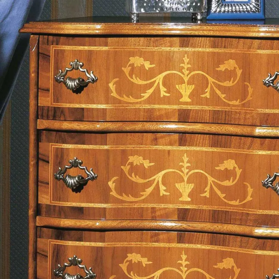Classic Style Chest of Drawers in Wood with Drawers Made in Italy - Elegant Viadurini