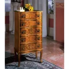 Classic Style Chest of Drawers in Luxury Walnut Wood Made in Italy - Elegant Viadurini