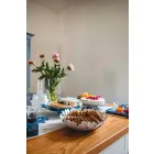 Centerpiece with Flowers in Mud Iron, White or Blue - Marken Viadurini