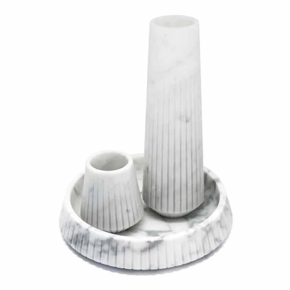 White Carrara Marble Design Centerpiece Made in Italy - Bryan Viadurini