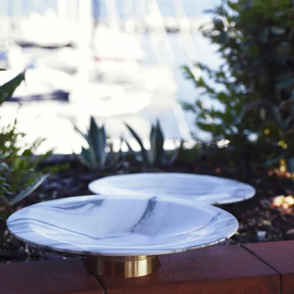 Centerpiece in Brezza della Versilia Marble and Metal Made in Italy - Amabile Viadurini