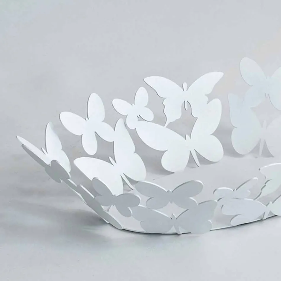 Modern Oval Centerpiece in White or Beige Iron Made in Italy - Leiden Viadurini