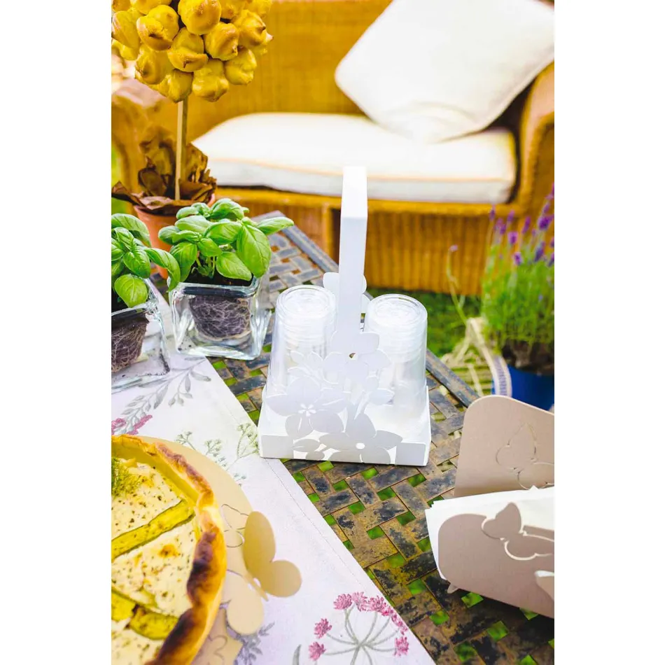 Modern Design Floral Iron Cup Holder Basket Made in Italy - Marken Viadurini