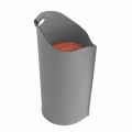 Wood pellet holder made of leather Sapel, modern design