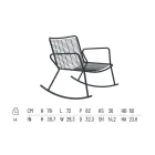 Outdoor Rocking Chaise Longue in Galvanized Metal Made in Italy - Vikas Viadurini