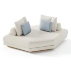 Corner Garden Chaise Longue in Fabric Made in Italy - Rubik Viadurini