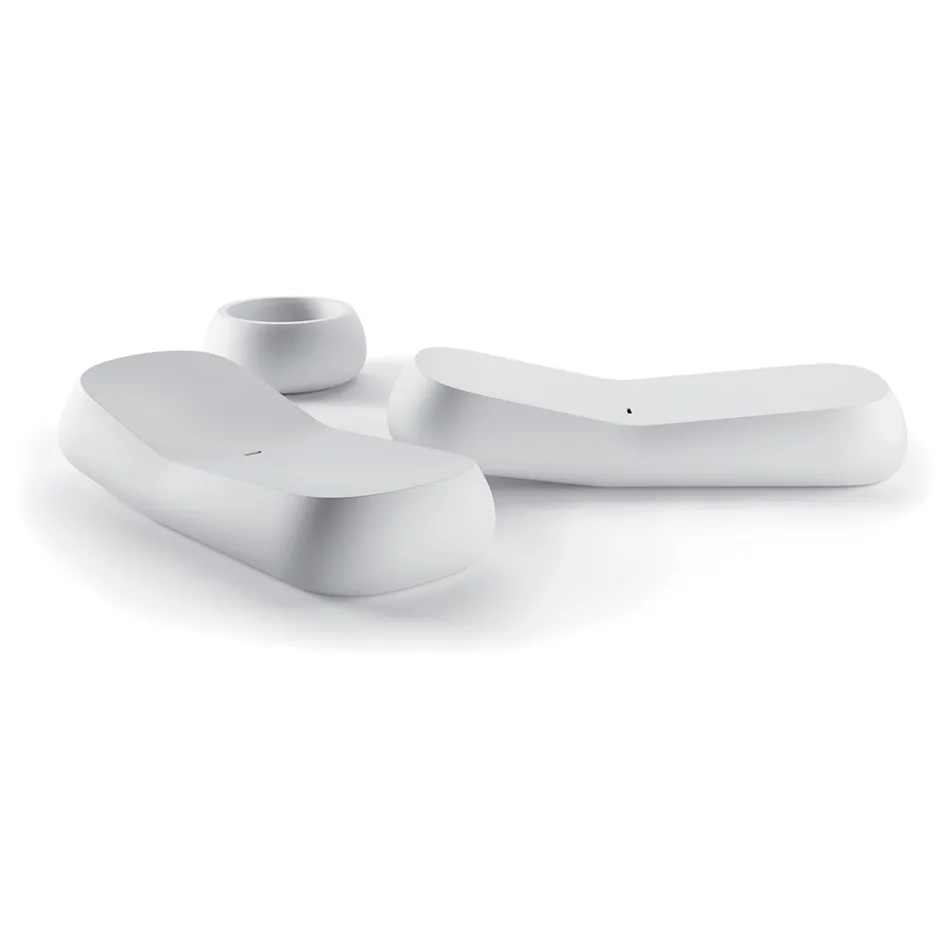 Design Outdoor Chaise Longue in White Polyethylene Made in Italy - Ervin Viadurini