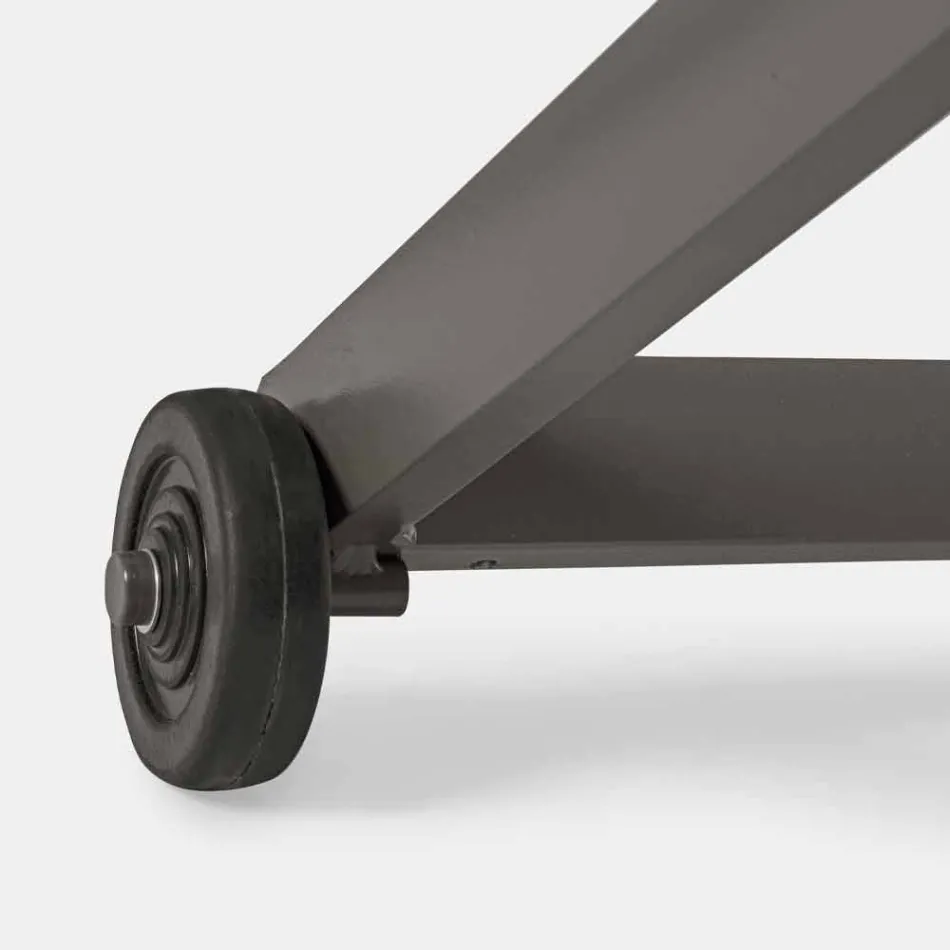 Outdoor Chaise Longue in Textilene and Aluminium with Wheels, 4 Pieces - Babilonia Viadurini