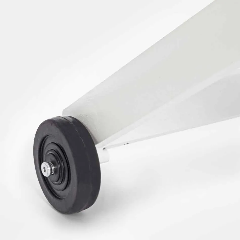 Outdoor Chaise Longue in Textilene and Aluminium with Wheels, 4 Pieces - Babilonia Viadurini