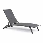 Outdoor Chaise Longue in Textilene and Aluminium with Wheels, 4 Pieces - Babilonia Viadurini