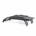 Outdoor Chaise Longue in Textilene and Aluminium with Wheels, 4 Pieces - Babilonia Viadurini