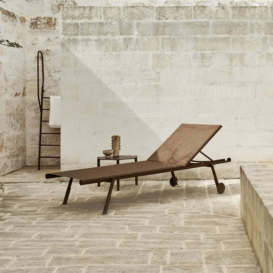 Garden Chaise Longue Aluminium and Technical Fabric - Bahia by Varaschin Viadurini