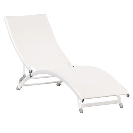 Garden Chaise Longue with White Aluminium Structure - Berranger Viadurini