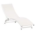 Garden Chaise Longue with White Aluminium Structure - Berranger