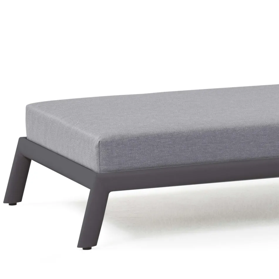 Garden Chaise Longue in Aluminium with Fabric Covering - Eufemia Viadurini