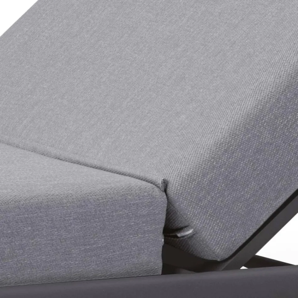 Garden Chaise Longue in Aluminium with Fabric Covering - Eufemia Viadurini