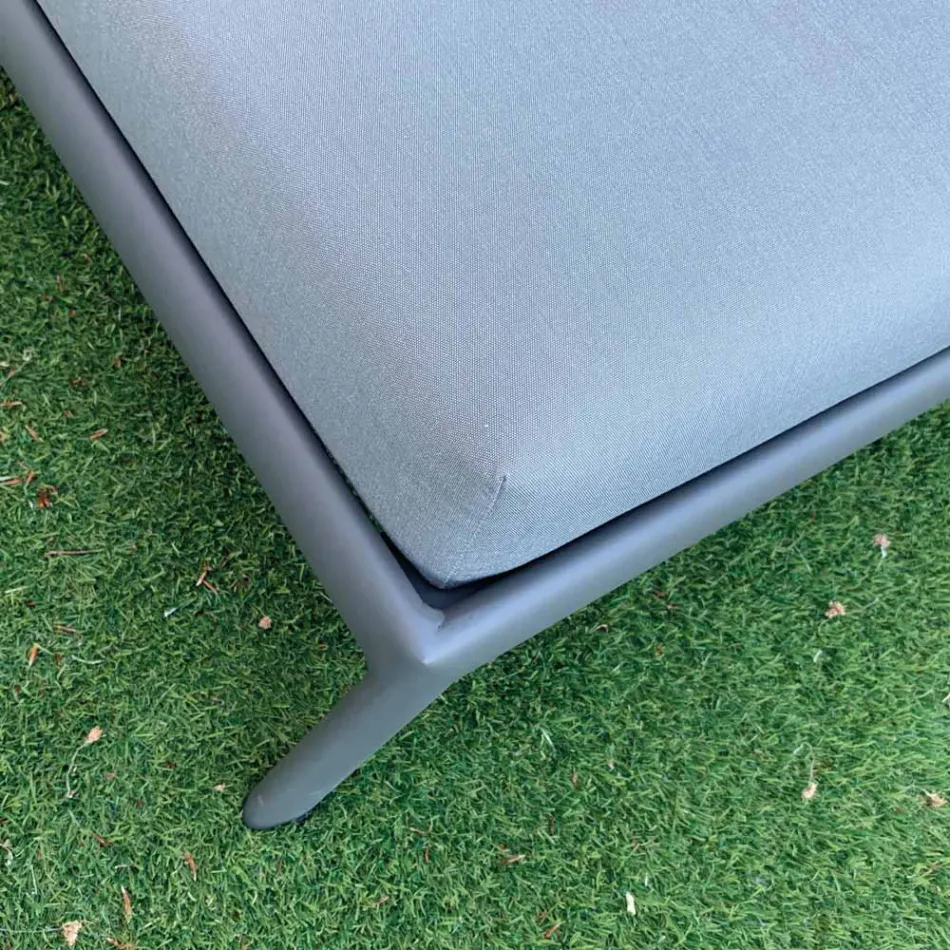 Garden Chaise Longue in Aluminium with Fabric Covering - Eufemia Viadurini