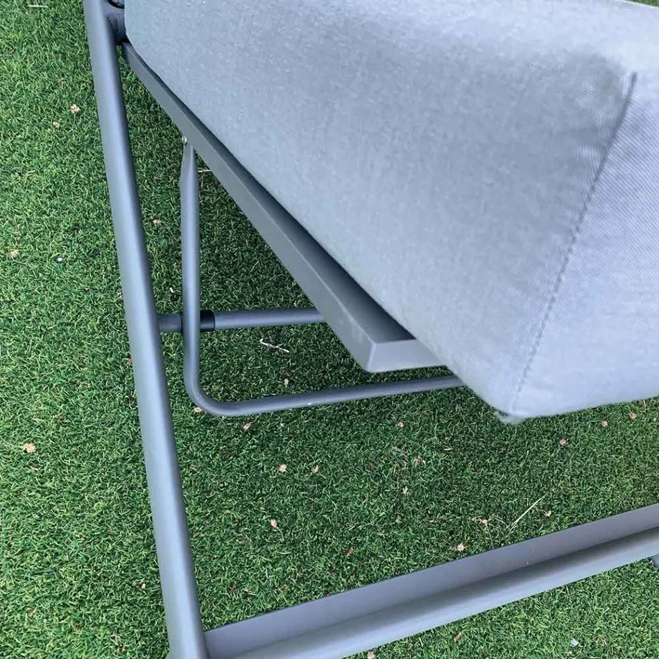 Garden Chaise Longue in Aluminium with Fabric Covering - Eufemia Viadurini