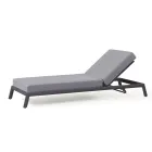 Garden Chaise Longue in Aluminium with Fabric Covering - Eufemia Viadurini