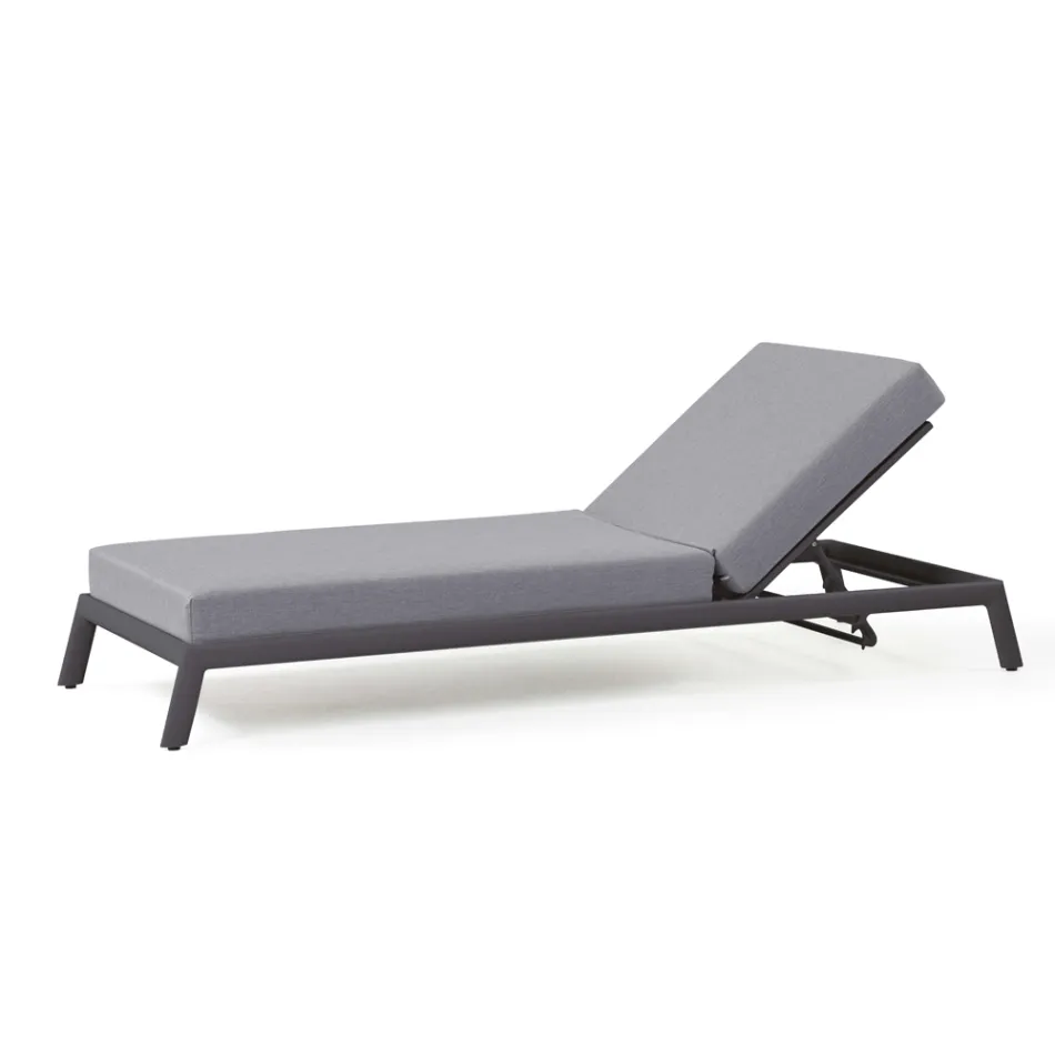 Garden Chaise Longue in Aluminium with Fabric Covering - Eufemia Viadurini
